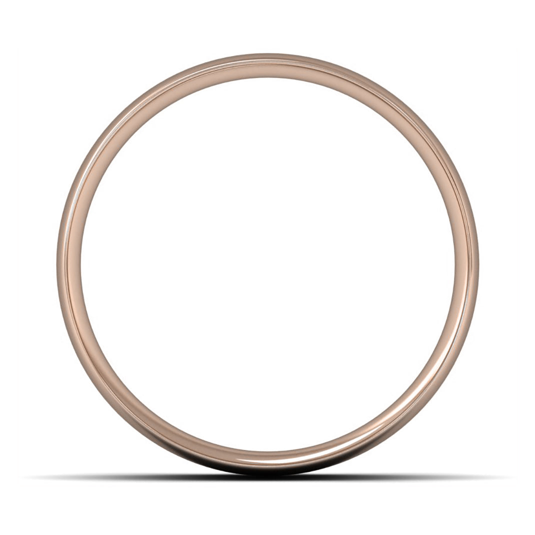 18ct Rose Gold 8mm Light Weight Traditional Court Wedding Ring