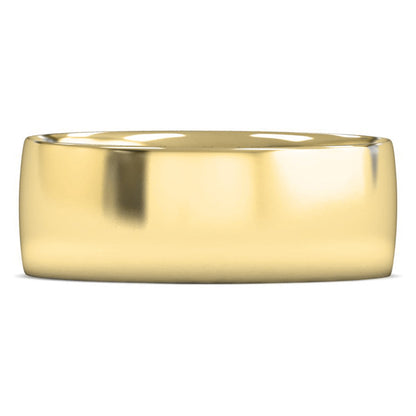 18ct Yellow Fairtrade Gold 8mm Light Weight Traditional Court Wedding Ring