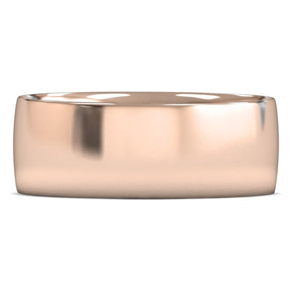 9ct Rose Gold 8mm Light Weight Traditional Court Wedding Ring