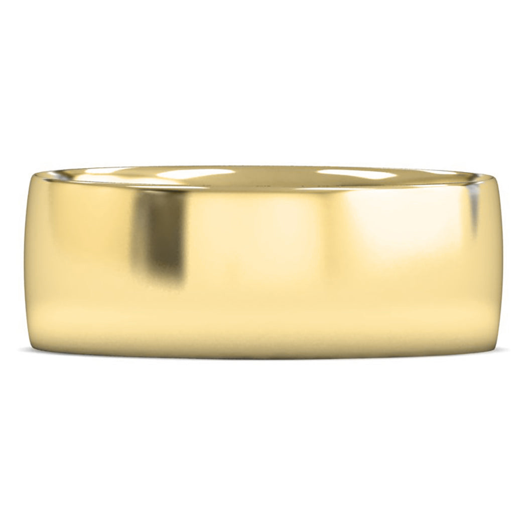 9ct Yellow Gold 8mm Light Weight Traditional Court Wedding Ring