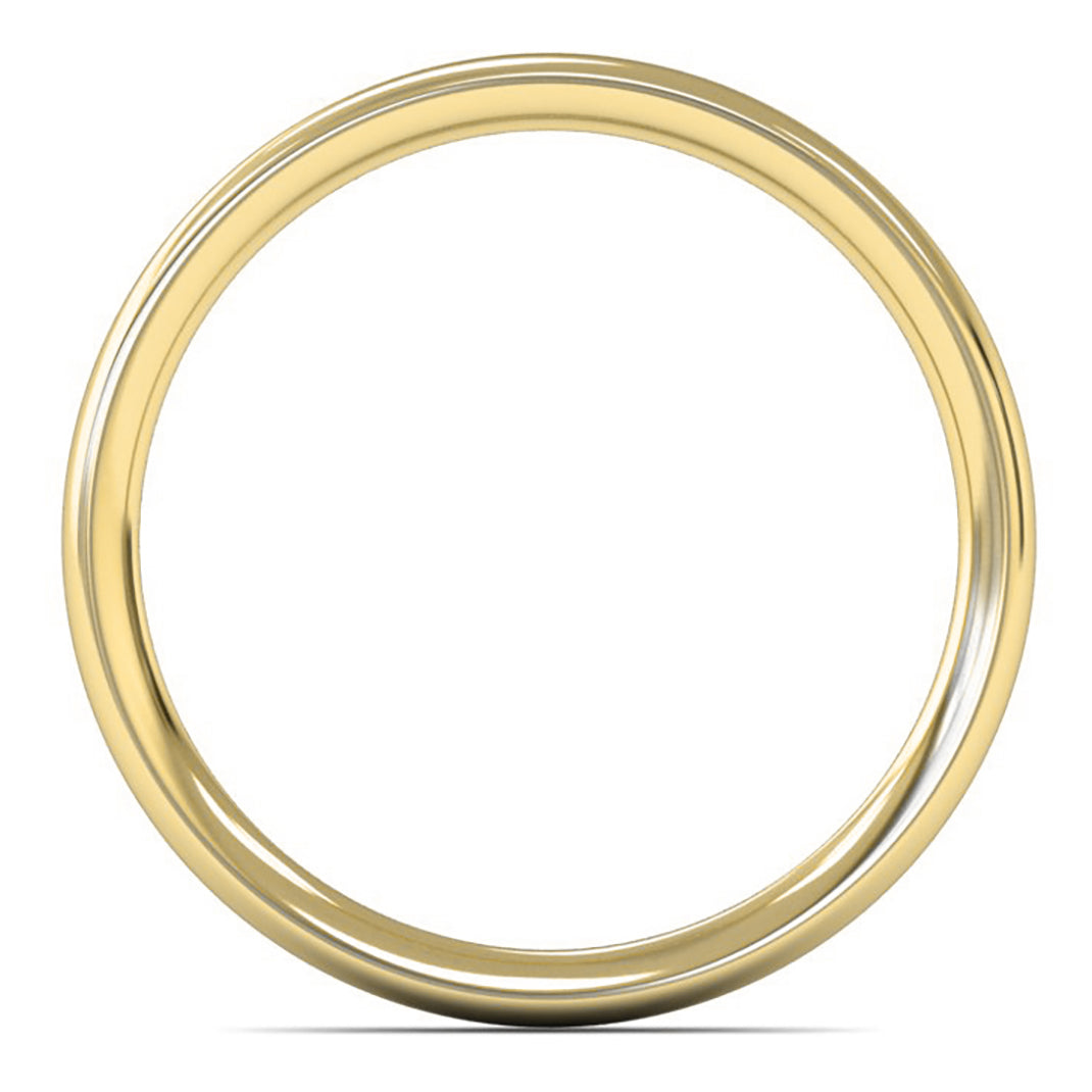 14ct Yellow Gold 2mm Medium Weight Traditional Court Wedding Ring