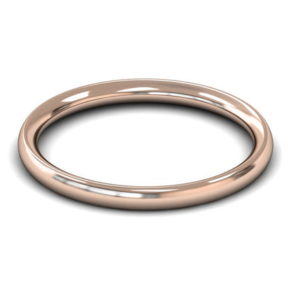 18ct Rose Fairtrade Gold 2mm Medium Weight Traditional Court Wedding Ring