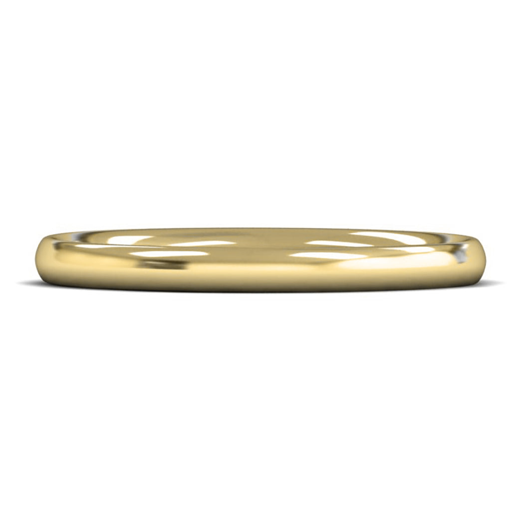18ct Yellow Gold 2mm Medium Weight Traditional Court Wedding Ring