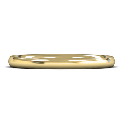 18ct Yellow Gold 2mm Medium Weight Traditional Court Wedding Ring