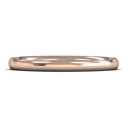 9ct Rose Fairtrade Gold 2mm Medium Weight Traditional Court Wedding Ring