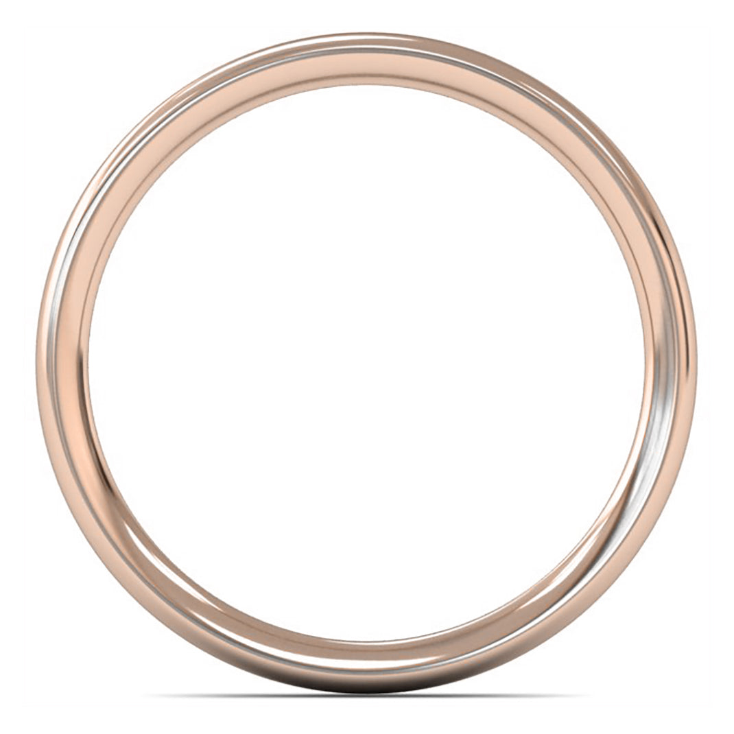 9ct Rose Fairtrade Gold 2mm Medium Weight Traditional Court Wedding Ring