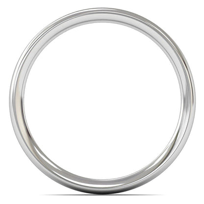 9ct White Gold 2mm Medium Weight Traditional Court Wedding Ring