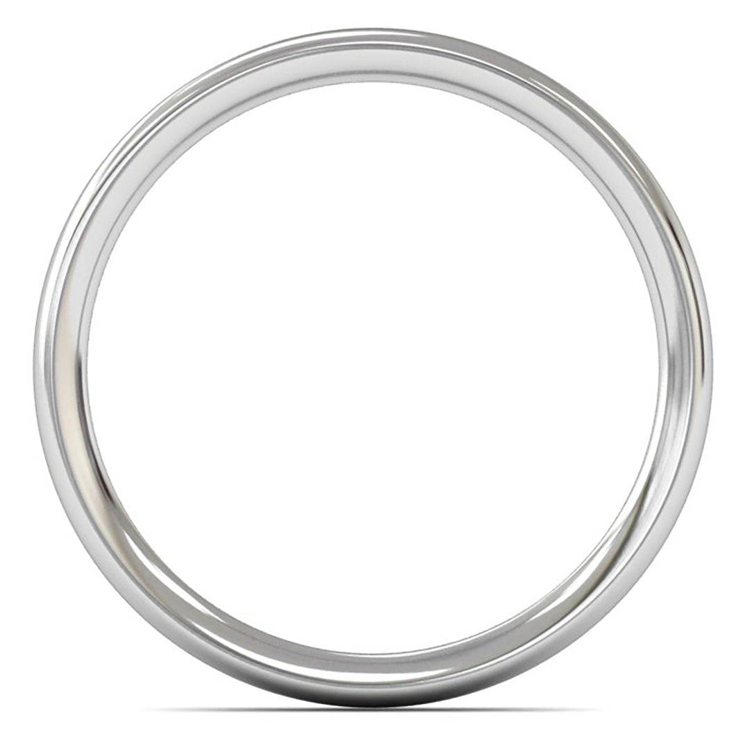 9ct White Fairtrade Gold 2mm Medium Weight Traditional Court Wedding Ring