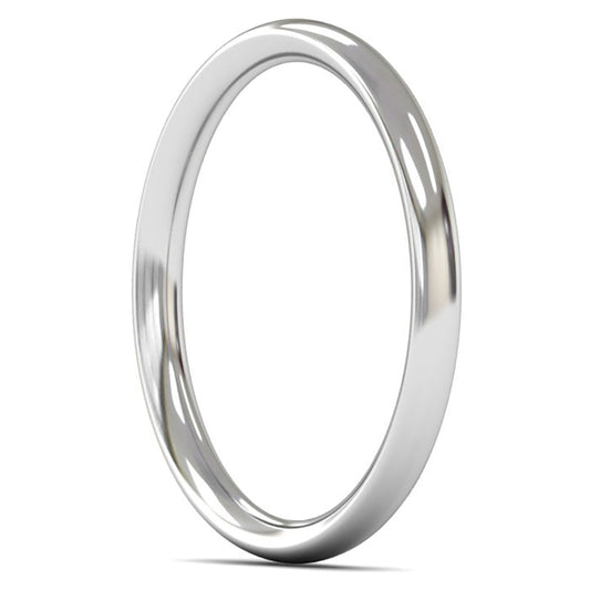 Platinum 950 2mm Medium Weight Traditional Court Wedding Ring