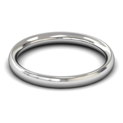 14ct White Gold 2.5mm Medium Weight Traditional Court Wedding Ring