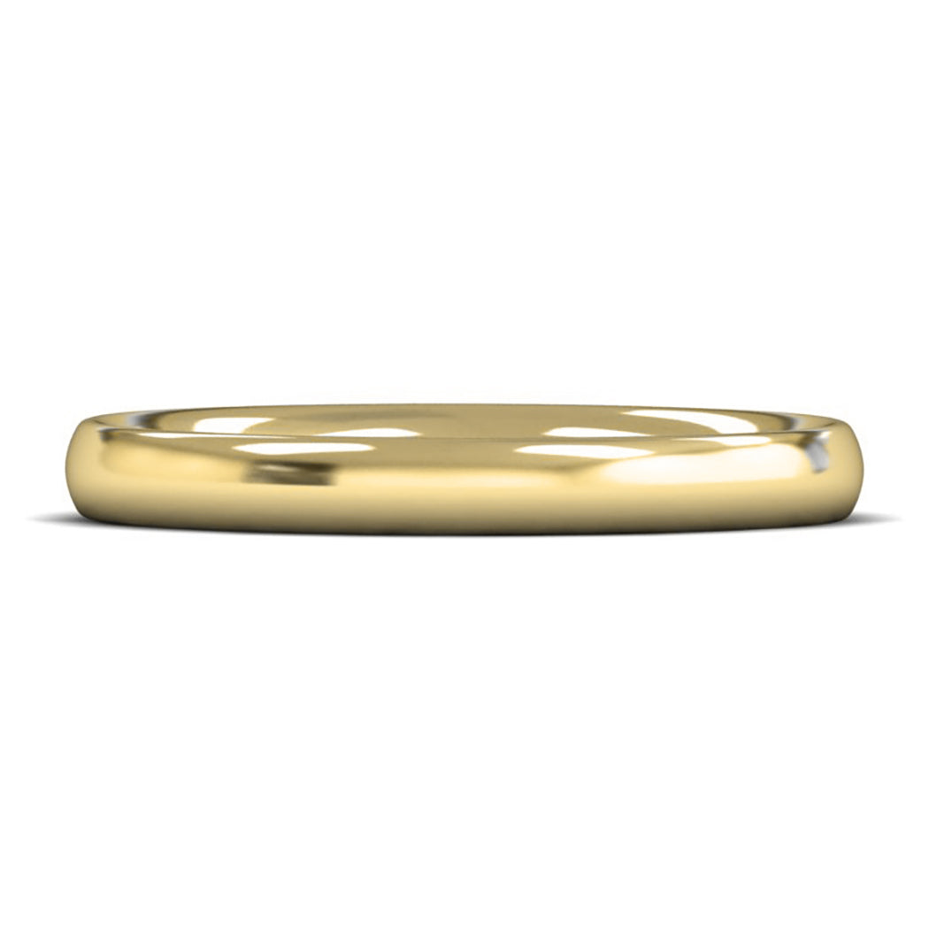 14ct Yellow Fairtrade Gold 2.5mm Medium Weight Traditional Court Wedding Ring
