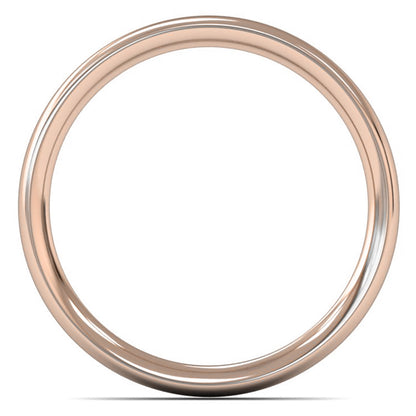 18ct Rose Gold 2.5mm Medium Weight Traditional Court Wedding Ring