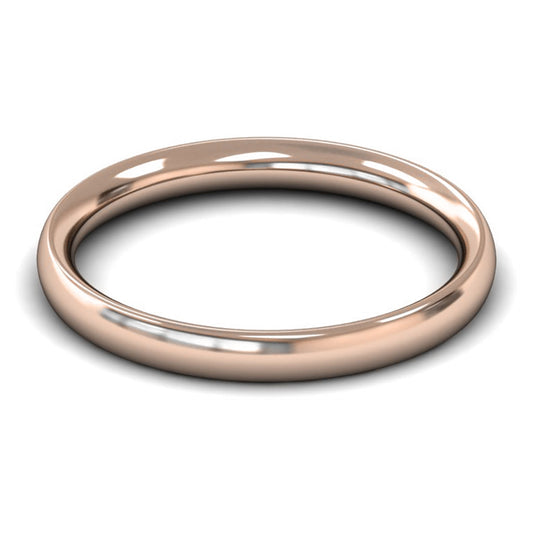 9ct Rose Fairtrade Gold 2.5mm Medium Weight Traditional Court Wedding Ring