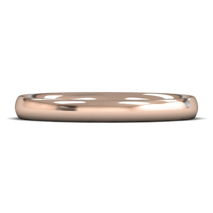 9ct Rose Fairtrade Gold 2.5mm Medium Weight Traditional Court Wedding Ring