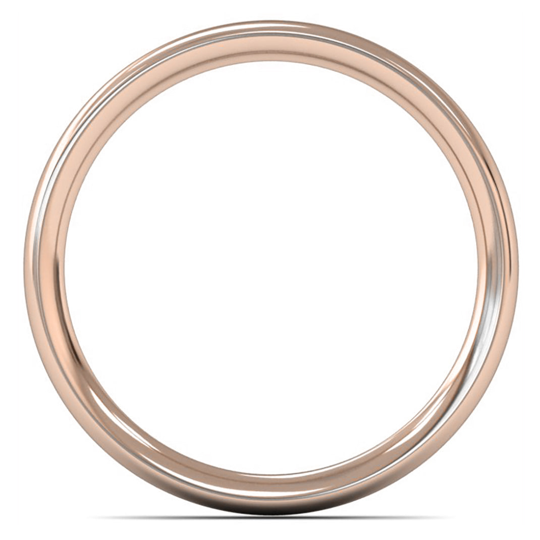 9ct Rose Gold 2.5mm Medium Weight Traditional Court Wedding Ring