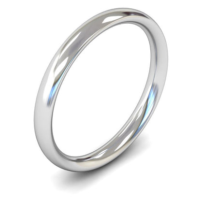 9ct White Gold 2.5mm Medium Weight Traditional Court Wedding Ring