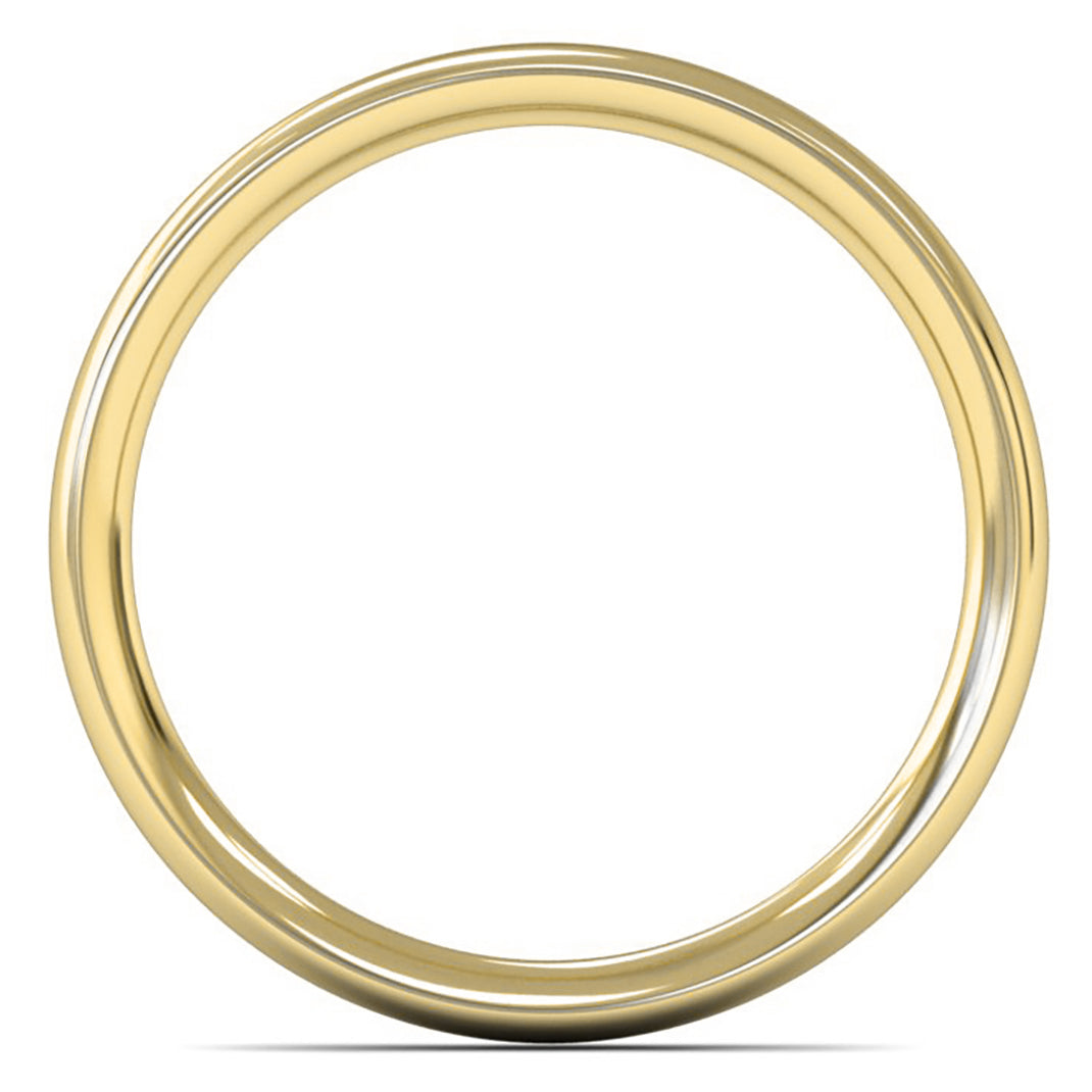 9ct Yellow Gold 2.5mm Medium Weight Traditional Court Wedding Ring