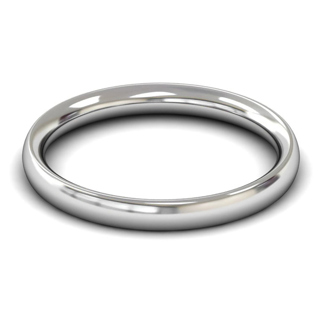 Palladium 500 2.5mm Medium Weight Traditional Court Wedding Ring
