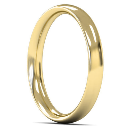 14ct Yellow Gold 3mm Medium Weight Traditional Court Wedding Ring