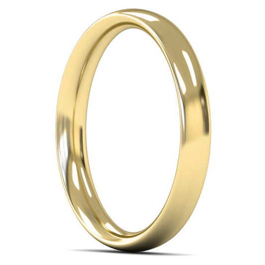 14ct Yellow Gold 3mm Medium Weight Traditional Court Wedding Ring
