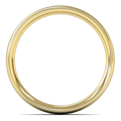 14ct Yellow Gold 3mm Medium Weight Traditional Court Wedding Ring
