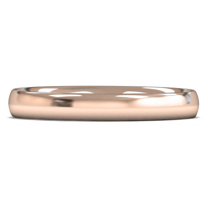 18ct Rose Gold 3mm Medium Weight Traditional Court Wedding Ring