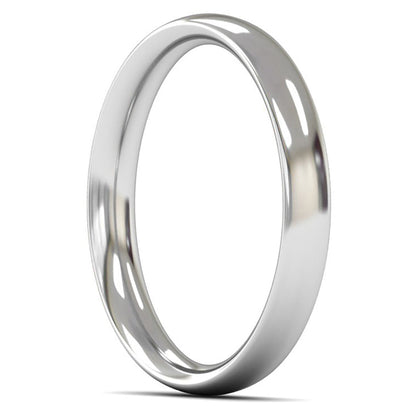 18ct White Gold 3mm Medium Weight Traditional Court Wedding Ring