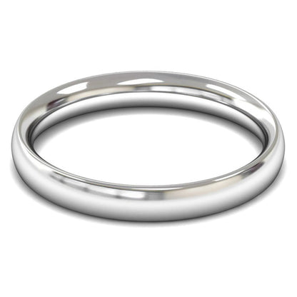 Platinum 950 3mm Medium Weight Traditional Court Wedding Ring
