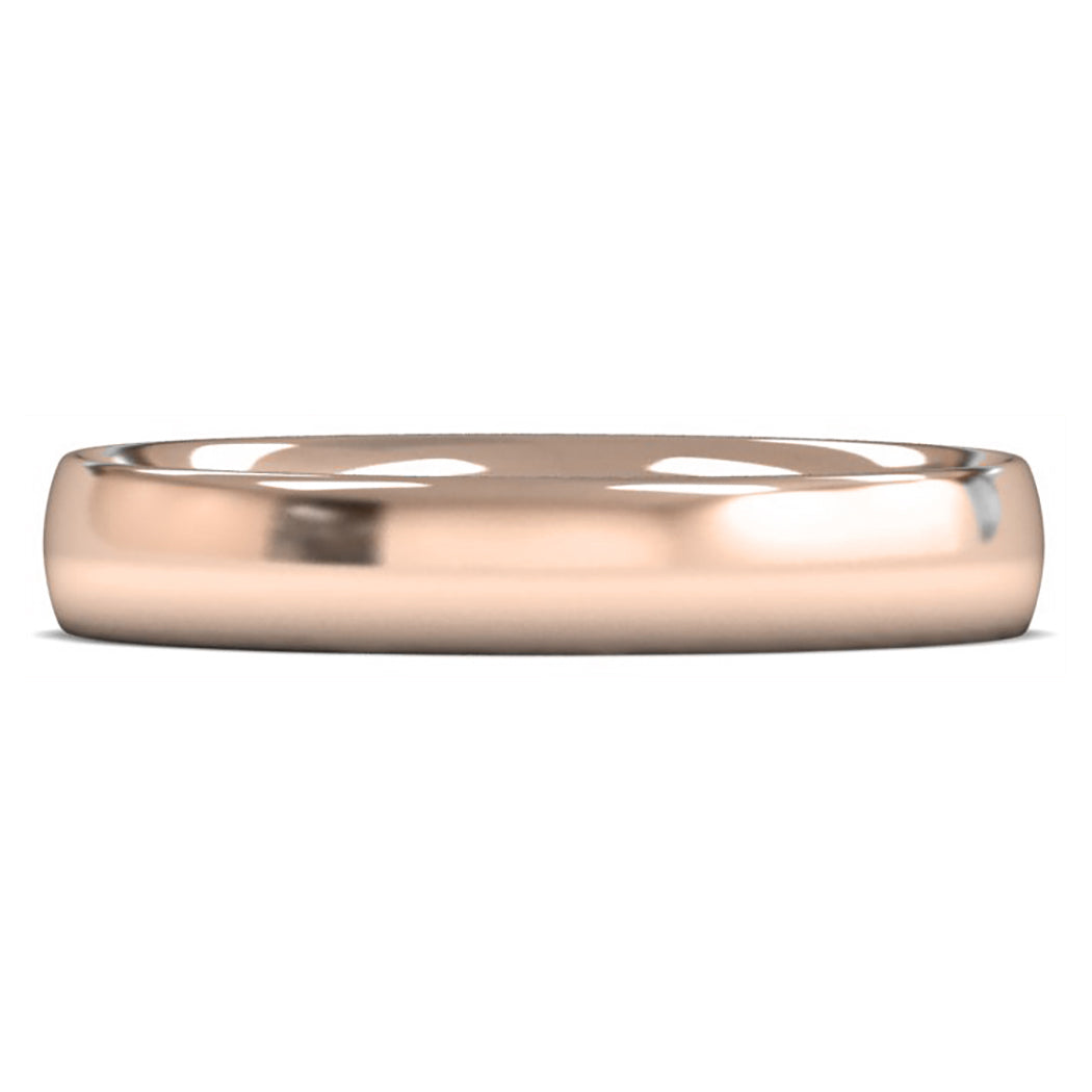 14ct Rose Gold 4mm Medium Weight Traditional Court Wedding Ring