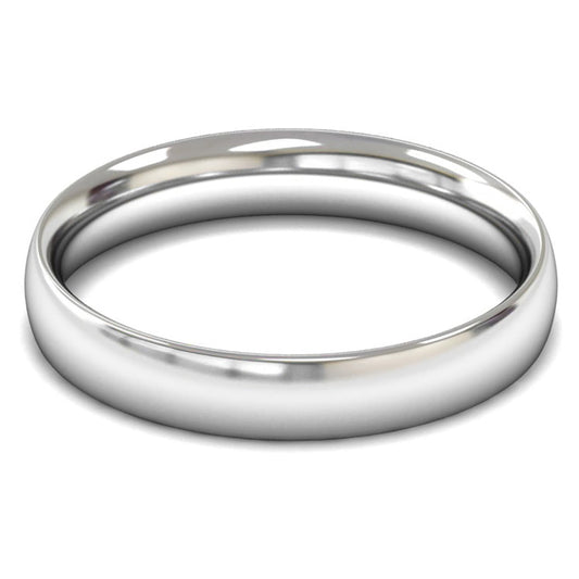 14ct White Gold 4mm Medium Weight Traditional Court Wedding Ring