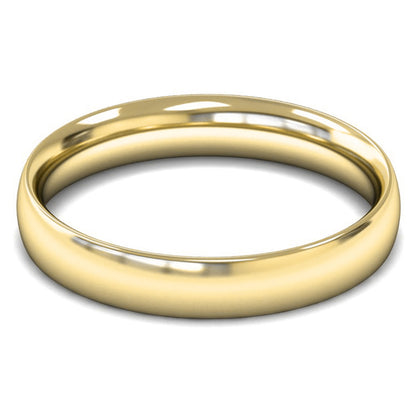 14ct Yellow Gold 4mm Medium Weight Traditional Court Wedding Ring