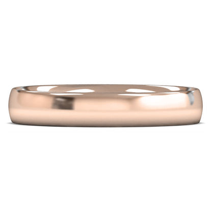 18ct Rose Fairtrade Gold 4mm Medium Weight Traditional Court Wedding Ring