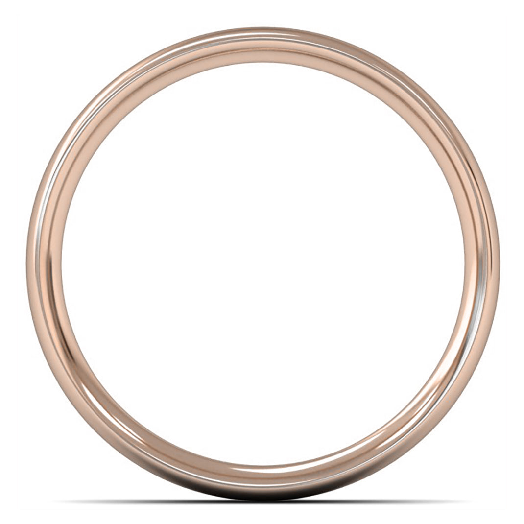 18ct Rose Fairtrade Gold 4mm Medium Weight Traditional Court Wedding Ring