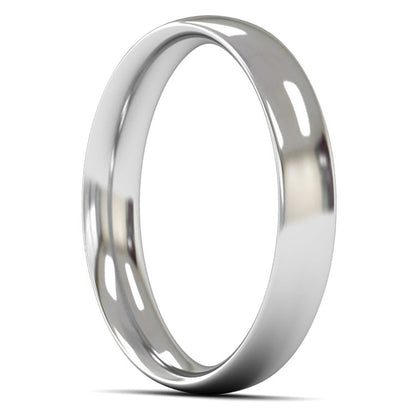 18ct White Fairtrade Gold 4mm Medium Weight Traditional Court Wedding Ring