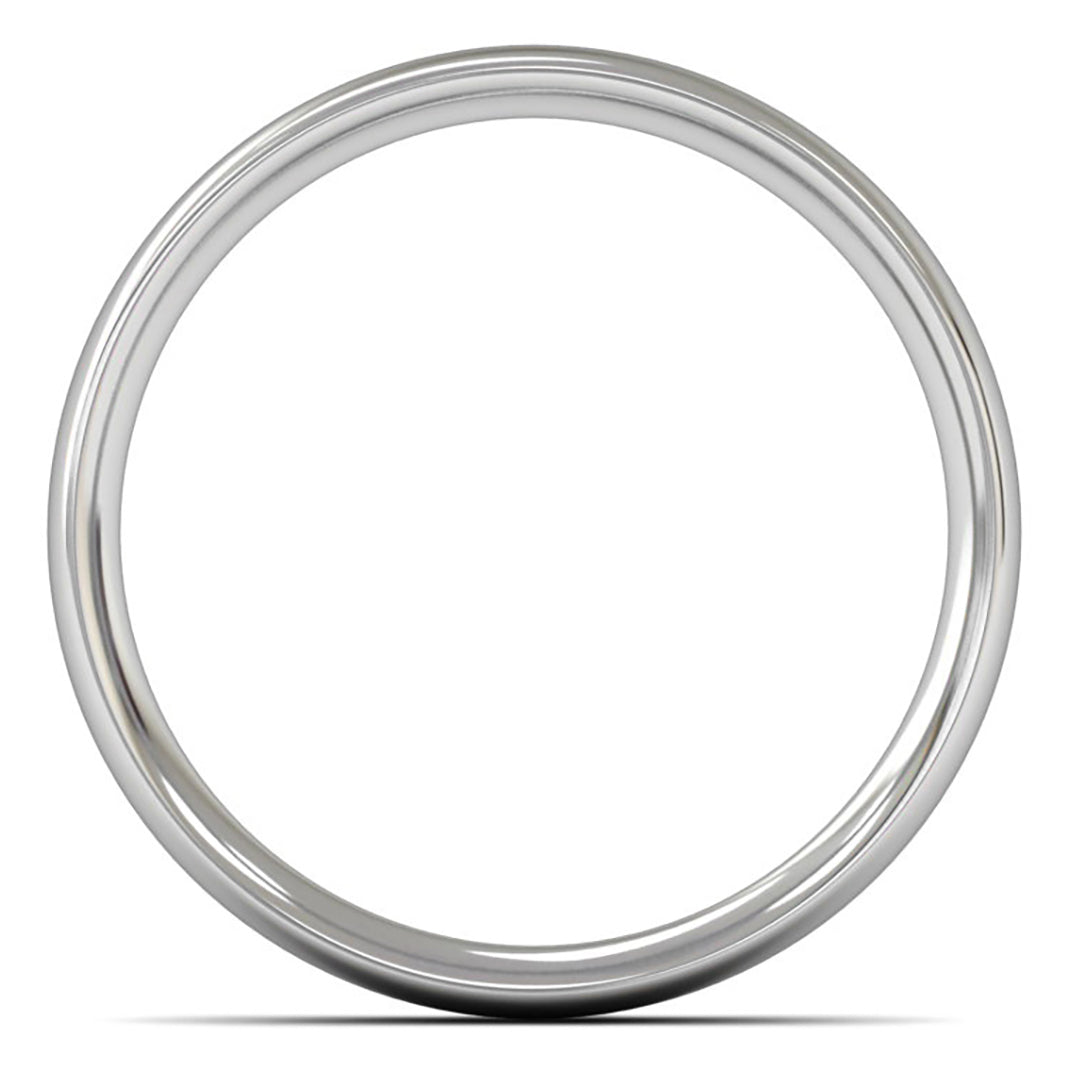 9ct White Gold 4mm Medium Weight Traditional Court Wedding Ring