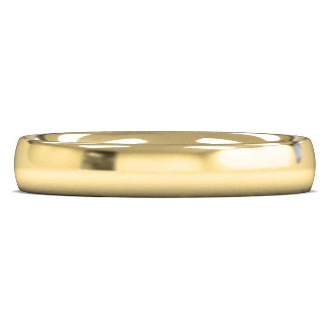 9ct Yellow Gold 4mm Medium Weight Traditional Court Wedding Ring