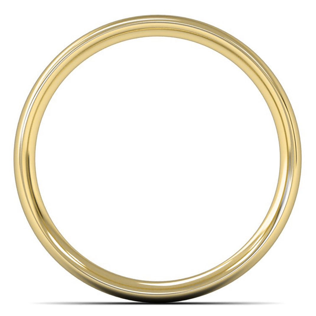 9ct Yellow Fairtrade Gold 4mm Medium Weight Traditional Court Wedding Ring