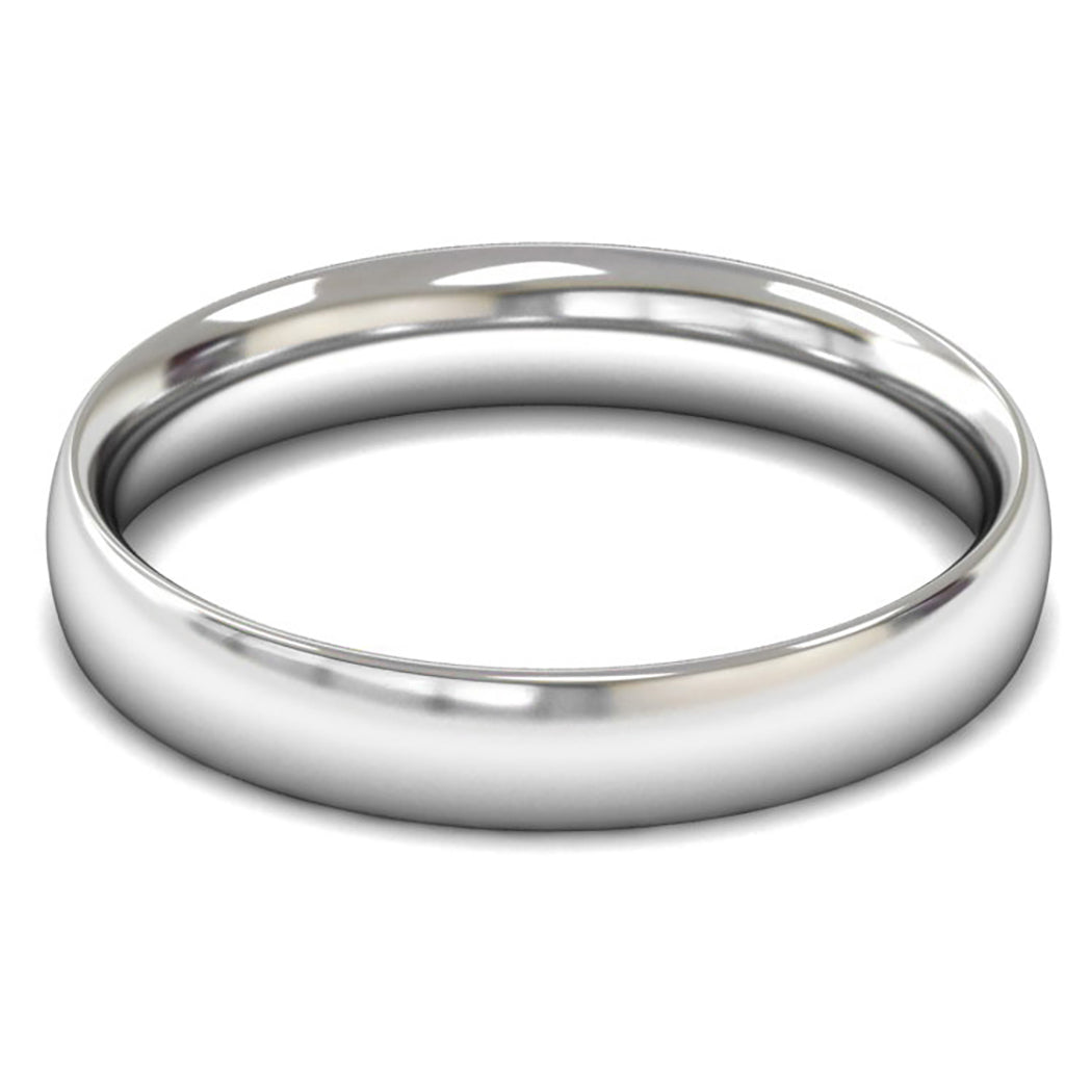 Platinum 950 4mm Medium Weight Traditional Court Wedding Ring