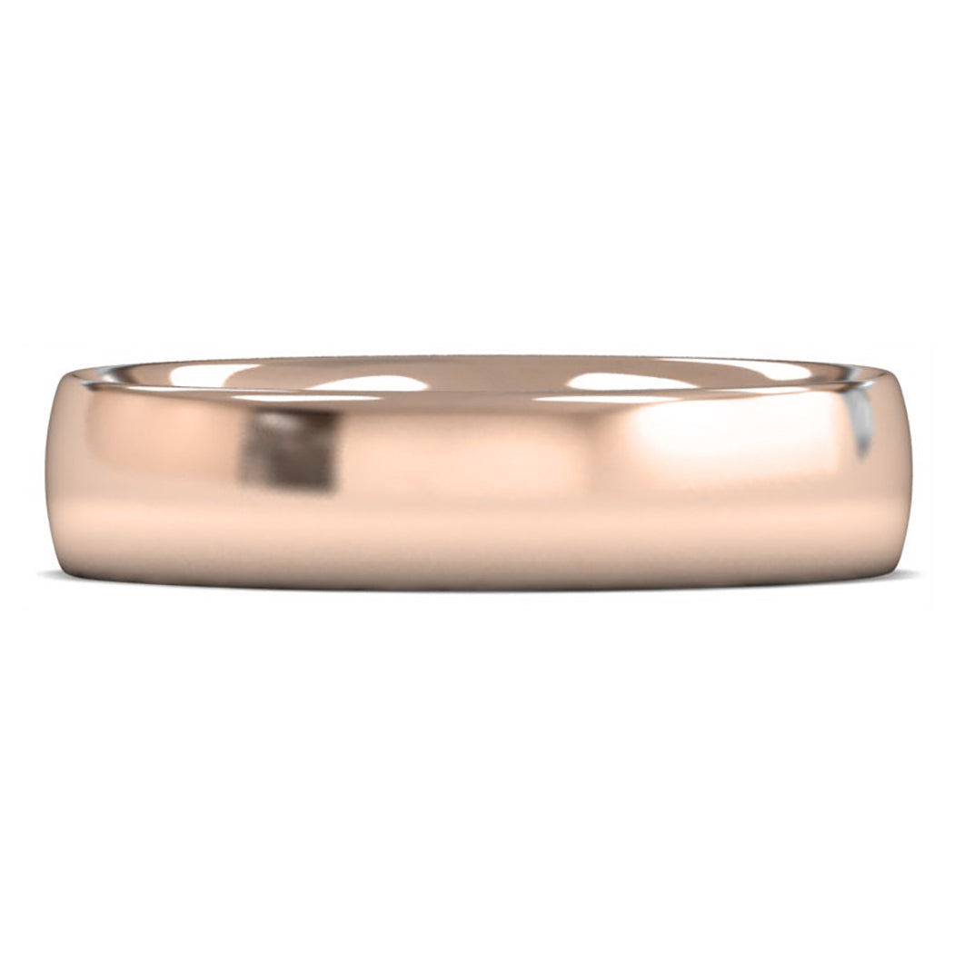 14ct Rose Fairtrade Gold 5mm Medium Weight Traditional Court Wedding Ring