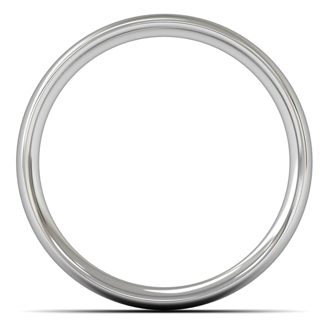 14ct White Fairtrade Gold 5mm Medium Weight Traditional Court Wedding Ring