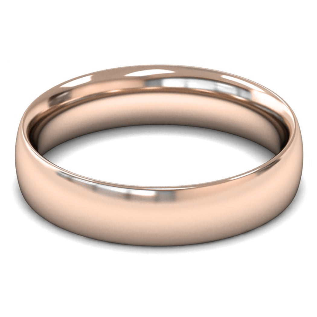 18ct Rose Gold 5mm Medium Weight Traditional Court Wedding Ring