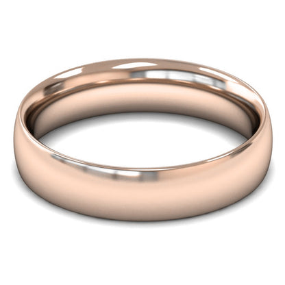 9ct Rose Fairtrade Gold 5mm Medium Weight Traditional Court Wedding Ring