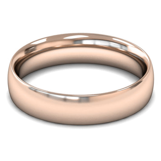 9ct Rose Fairtrade Gold 5mm Medium Weight Traditional Court Wedding Ring