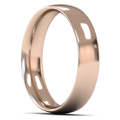 9ct Rose Fairtrade Gold 5mm Medium Weight Traditional Court Wedding Ring