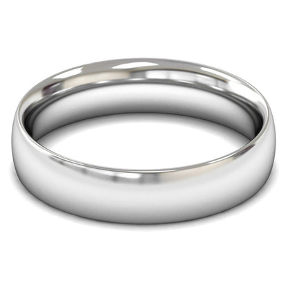 9ct White Fairtrade Gold 5mm Medium Weight Traditional Court Wedding Ring