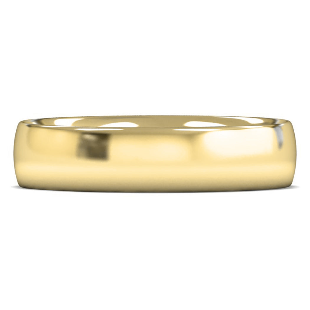 9ct Yellow Fairtrade Gold 5mm Medium Weight Traditional Court Wedding Ring
