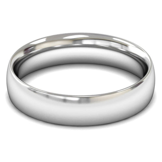 Platinum 950 5mm Medium Weight Traditional Court Wedding Ring
