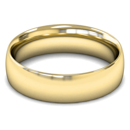 14ct Yellow Fairtrade Gold 6mm Medium Weight Traditional Court Wedding Ring