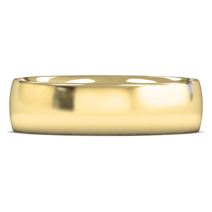 18ct Yellow Fairtrade Gold 6mm Medium Weight Traditional Court Wedding Ring