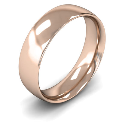 9ct Rose Fairtrade Gold 6mm Medium Weight Traditional Court Wedding Ring